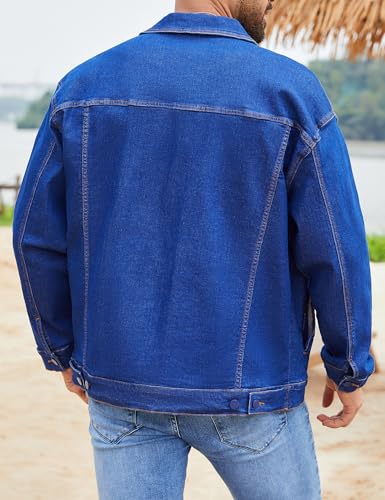 Image of Bindefon Denim Jackets for Men Trucker Jean Jacket Unlined Coats Spring Fall Outfits