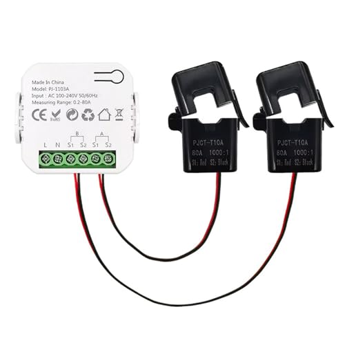 Mulcort Compteur intelligent WiFi,compteur d'énergie intelligent bidirectionnel,équipé d'un transformateur de courant CT 2 * 80A,prend en charge la surveillance en temps réel et la fonction
