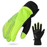 ✅ 𝐄𝐗𝐓𝐑𝐄𝐌 𝐑𝐔𝐓𝐒𝐂𝐇𝐅𝐄𝐒𝐓＆𝐒𝐭öß𝐝ä𝐦𝐩𝐟𝐞𝐧𝐝 ‐ Das Material von Fahrradhandschuhe Winter sorgt für optimalen Halt und eine hohe Lenkpräzision am Lenker. Zusätzliche 5mm Silikonaufdrucke in der Handmitte und an den Fingerspitzen verbessern den Griff. Somit steuert man auch über knifflige Trails und kann die Bremshebel sicher bedienen. Zusätzliche Belüftungslöcher lassen Feuchtigkeit und Wärme nach außen gelangen.