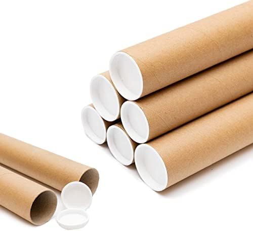Globe Packaging 5 X A3/A4 POSTAL TUBES POSTER ROLLS 330mm X 45mm END CAPS - View #2