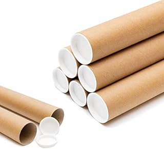 Edenpack 10 x A3 Postal Tubes for Poster Artworks Paintings Documents Blueprints 330mm x 45mm Cardboard Rolls + End Caps