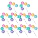 Toddmomy 10pcs Mini Colorful Balloon Cake Picks Balloon Cupcake Topper for Dollhouse Party Decorations Birthday Wedding(Macarons)