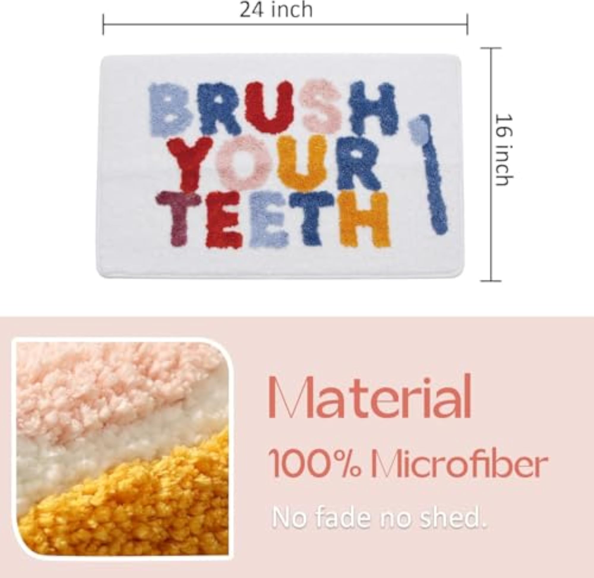 Breathable Quick-Dry Bathroom Mat, Soft Plush Bath Mat