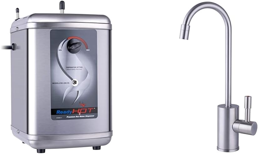 Ready Hot Manual Dial Tank with Brushed Nickel Hot Water Faucet