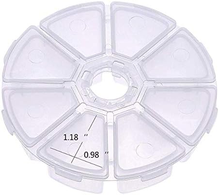 8 Grids Round Transparent Plastic Bead Organizers with Individed Locking for Small Crafting Parts image 4
