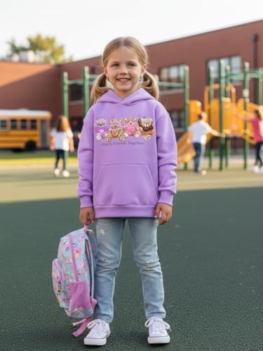 Image of weLaken Unicorn Sweatshirts for Girls Thick Cotton Pullover Tops Fall Winter Children Girls Clothing