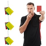 MLWSKERTY 3er Set Fußball Auswurfverzögerungskarten, grün, rot, gelb, Fußball Schiedsrichter Strafkarten zur Klärung von Fußballregeln, Schiedsrichter Zubehör