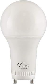 Euri Lighting EA19-14W1120eGV, LED Multi-Volt 120-277V A19, 14W 100W Equivalent, 2700K Warm White GU24 Base, Damp Rated, UL & Energy Star,