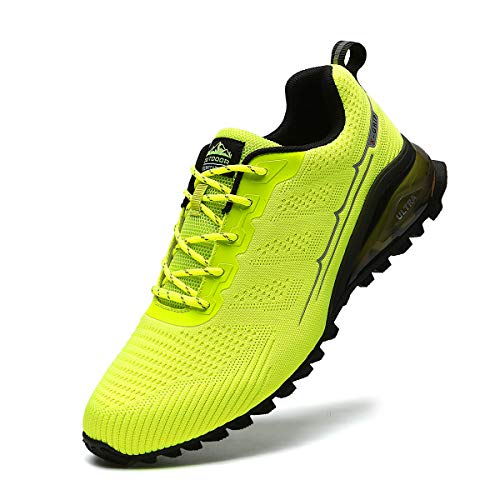 Men's Trail Running Shoes Outdoor Hiking Sneakers Lightweight Non Slip for Walking Fashion Camping Trekking (11.5,Green)