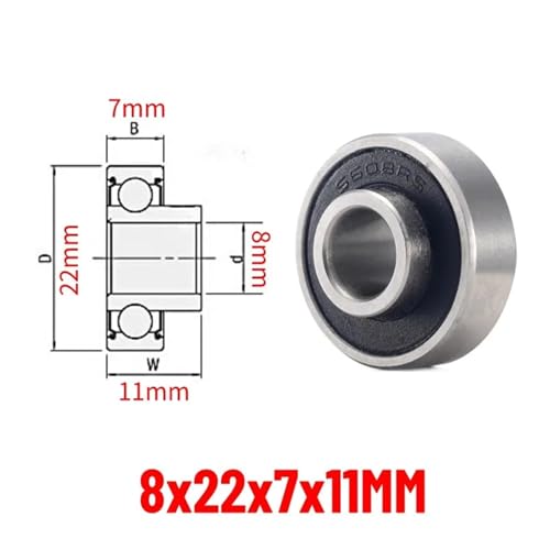 Cojinete de paso elevado 608ZZ en acero resistente con dimensiones 8x22x7MM 2