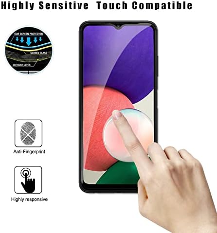 GiiYoon-3 PACK Screen Protector for Samsung Galaxy A22 5G Tempered Glass [HD Full Coverage] [Easy Installation] [Round Edge] [Scratch Resistant] [9H Hardness] [Bubble Free] Protective Film