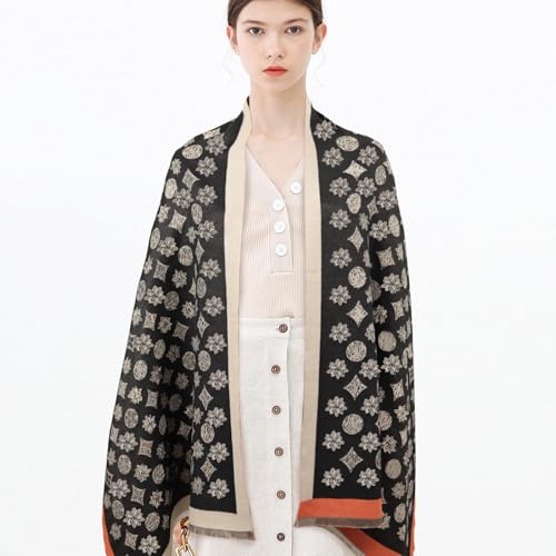 EXTREE Scarfs for Women Pashmina Silky Shawl Wrap for Evening Dressing Blanket Open Front Poncho Cape