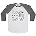 I Love My Brother Unisex Baseball Long Sleeve Tee White-Asphalt Medium