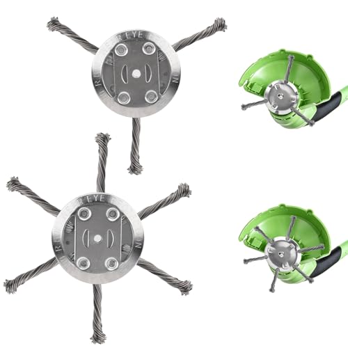 6 Inch Steel Wire Grass Trimmer Head Universal Weed Wacker Blade Compatible with Electric String Trimmers Lightweight Durable Weed Trimming Head for Efficient Gardening (2PCS/3+6 Blade) (3+6 Blade)