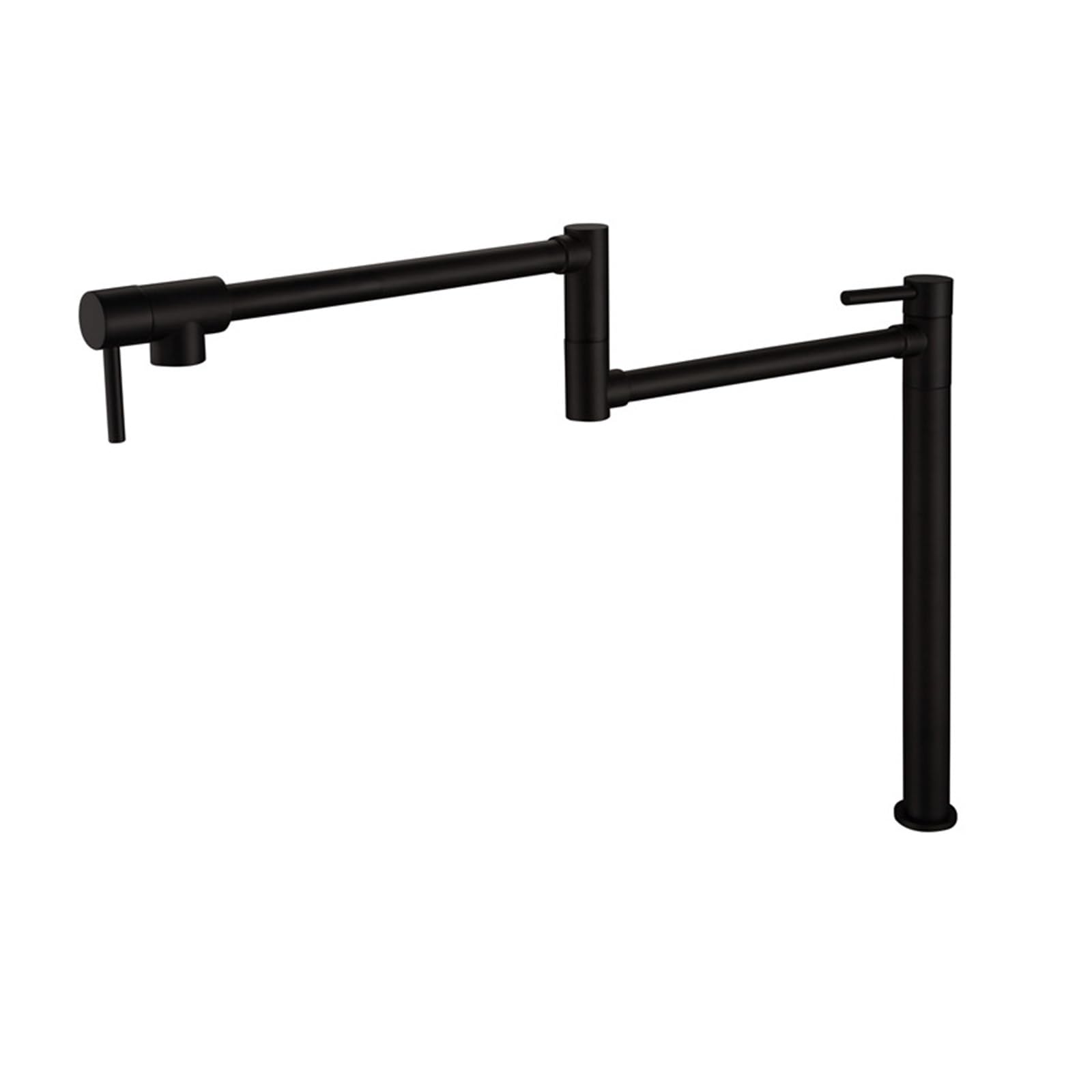 Robinet d'évier de cuisine en laiton massif noir mat avec un design à double articulation élégant