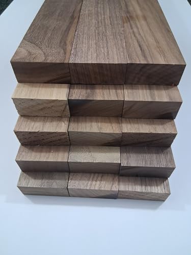 Black Walnut Wood Boards, 18 x 2 x 3/4 Inch, Kiln-Dried for Crafts and Signs, 15 Pack