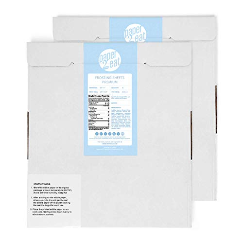 paper2eat Frosting Sheets Premium (Icing Sheets) 8.5“ x 11“ – 48 count – White Edible Printer Paper