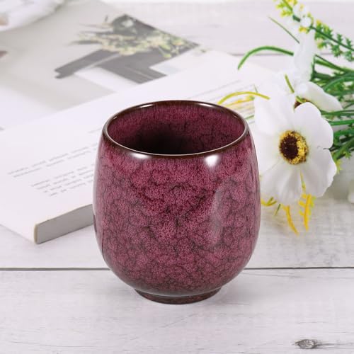 Sourcing Map 2pcs Chinese Ceramic Teacups 5.75oz Traditional Gong Fu Tea Set with No Handle Small Coffee Cup for Mate Tea, Warm Red - Image 4