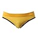 Outtop Men's Lycra Mesh Bulge Sexy Low Rise Jock Straps Briefs Moon Thong Shorts (L(33"~36"), Yellow)
