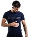 Satire Gym - Camiseta de Fitness de algodón para Hombre, Ajustada y de Secado rápido, Ropa Deportiva para Hombre – Camiseta Deportiva para Hombre como Camiseta de Fitness (Azul Marino, XL)