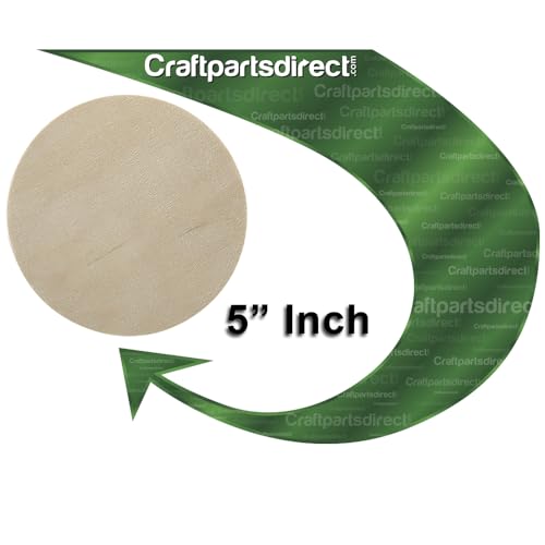 Natural Unfinished Round Wood Circle Cutout | 5 Inch - 10 Pack - Thumbnail 3