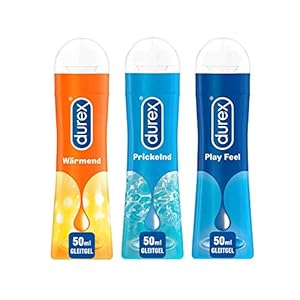 Durex Play Glijmiddel uitprobeerpakket voor hem en haar met 3 verschillende artikelen (Play Feel, Play Warmend, Play Prikkelend) 3-pack (3 x 50 ml)