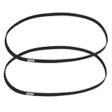 PATIKIL 2pcs 300XL Rubber Timing Belt 150 Teeth 10mm Width 5.08mm Pitch Synchronous Closed Loop Geared Drive Belt Black for Industrial