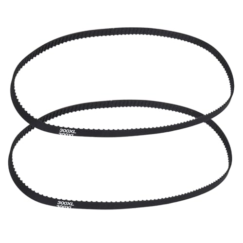 PATIKIL 2pcs 300XL Rubber Timing Belt 150 Teeth 10mm Width 5.08mm Pitch Synchronous Closed Loop Geared Drive Belt Black for Industrial