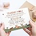 Woodland Baby Shower Thank You Cards with Envelopes - Blank Notes with Prefilled Message for Boys or Girls - Personalize Notecards for Registry Gifts - Rustic 4x6 Stationery Set, 15 Pack