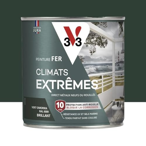 Peinture fer Climat Extrême brillant 0,5L (teinte au choix) V33 - Ton: Vert omorika