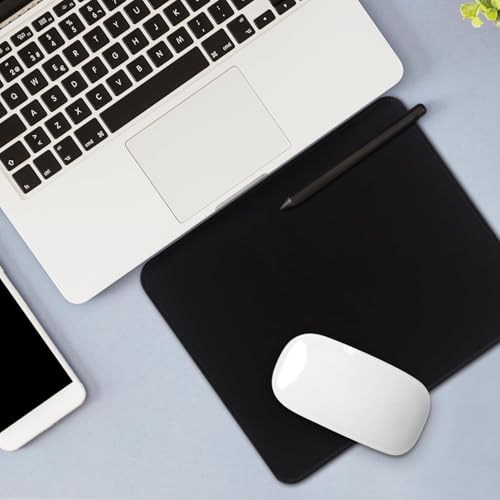 Image of FROGIGO Mouse Pad with Stitched Edges - Classic Black Mousepad Set for Women, 9.25 x 7.75 inch Washable Desk Pad, Non-Slip Rubber Base, Office Home Laptop Accessories - Classic Black-2 Pack