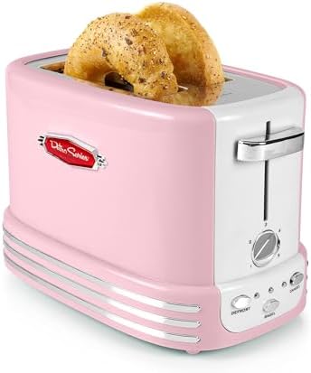 Nostalgia Retro Wide 2-Slice Toaster, Vintage Design With Crumb T...