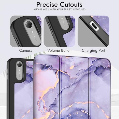Image of Robustrion Case for Lenovo Idea Tab Pro 2nd Gen 13 inch Cover Case with [Pencil Holder] [Soft Flexible Case] for Lenovo Idea Tab Pro Gen 2 Cover Case 13 inch [Auto Sleep Wake Support] - Marble Lilac