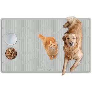 Dog Food Mat, 40" x 28" Extra Large Silicone Pet Feeding Mat with Raised Edge Silicone Mat for Food and Water Pet Placemat for Small, Medium, and Large Pets Non-Slip, Easy to Clean