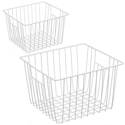 iPEGTOP Deep Refrigerator Freezer Baskets, Large Household Wire Storage Basket Bins Organizer