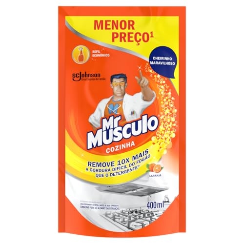 Mr. Músculo Desengordurante Cozinha Laranja, Refil Sachê 400ml