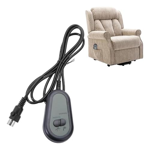 Universal Electric Recliner Switch, 2-Button Hand Control Replacement Remote with 5-Pin Plug, Easy Plug & Play Fix for Broken/Lost Original, Compatible with Power Lift Recliners & Massage Chairs