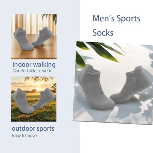 Men's Sports Socks Sweat Absorbent Breathable Cotton Socks Running Socks Solid Color Short Basketball Socks3