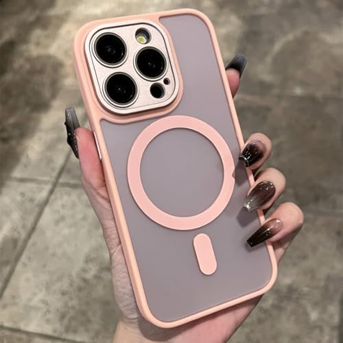 Coque iPhone 14 Pro Max rose mat pour recharge sans fil au bureau - 7