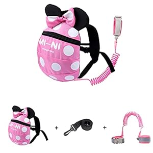Toddlers Leash + Anti Lost Wrist Link Child Kids Safety Harness Kids Walking Wristband Assistant Strap Belt (pink)
