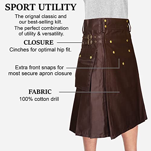 McWilliams Black Leather Straps Utility Sports Kilt3