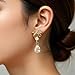 Dangle Earrings for Women 925 Sterling Silver, 14K Gold Plated Teardrop Bow CZ Hypoallergenic Bridal Wedding Jewelry for Brides Bridesmaids Prom (Gold)