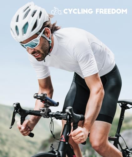 Viccux Motorcycle Phone Mount, [Heavy-Duty Clamp] & [All-Around Secure] Phone Holder for Bike Motorcycle Bicycle Scooter Handlebar, [1s Put & Take] Cell Phone Clip Compatible with 4.7"-6.8" Phones