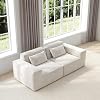 Modern Loveseat Sofa for Living Room,Corduroy Comfy Upholstered Furniture for Living Room, No Assembly Required, Beige
