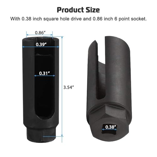 Oxygen Sensor Socket with Side Wire Cutout 3/8” Inch Drive x 7/8” (22mm) fits All Vehicle O2 Removal and Installation Offset Oxygen Sensor Socket by A ABIGAIL - Image 6