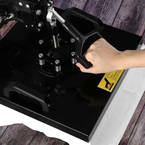 Pro 5 In 1 Tusy Heat Press 15X15 Slide Out, 360 Degree Swing Away Heat Transfer Press Machine, Digital Industrial Sublimation Heat Press Machine For T-Shirt/Hat/Mug/Plate #TOP3