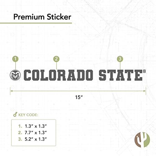 Pegatina de vinilo de 15 pulgadas de Colorado State University 3