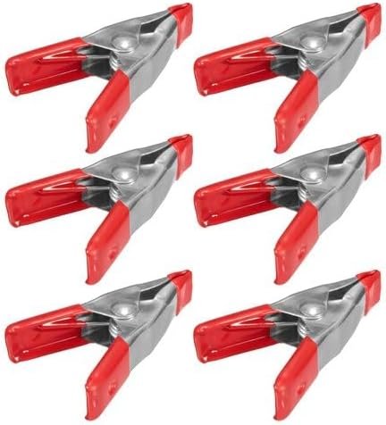 Miniatura 2 de Wideskall Abrazaderas de resorte de metal de 2 pulgadas con clips de puntas de goma rojas (paquete de 6)