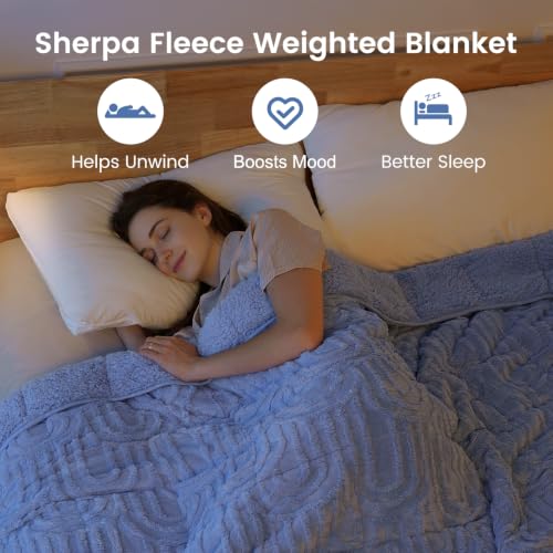 Image of Sherpa Fleece Weighted Blanket for Adults, Dual Sided Soft, 60 inchx80 inch 15lbs