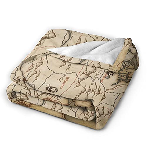 Map Fleece Blanket Ultra-Soft Micro Blankets For Couch Bed Beach Camping Or Travel Soft And Warm Throw Blanket (80"X 60") Queen-Size For Adults Man Women #TOP1
